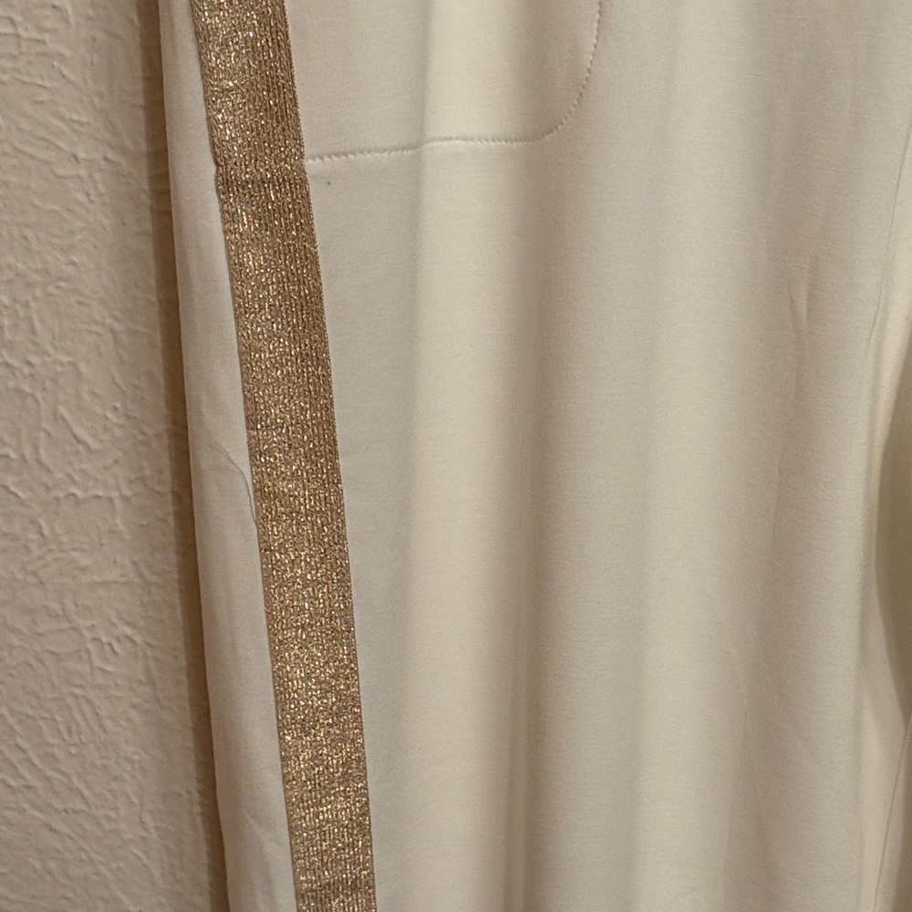 πββοΈπββοΈπββοΈBOGOHOπββοΈπββοΈπββοΈCream Wide-Leg Lounge Pants with Gold Side Stripe - Picture 4 of 12